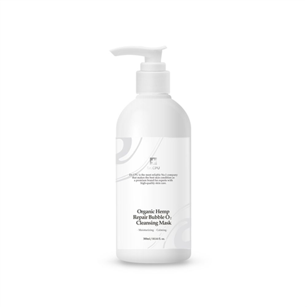 Dr. CPU Organic Hemp Bubble Oxygen Cleanser _ Soothing & Hydrating Daily Mask Foam (300ml) ,Gentle Cleansing, Sensitive-Skin Friendly _ made in Korea