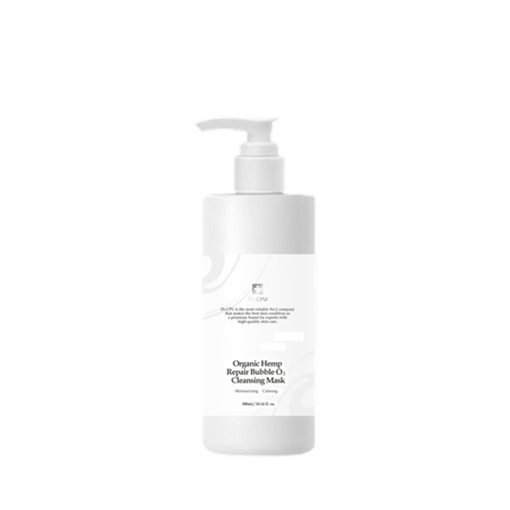 Dr. CPU 올가닉 헴프 리페어 버블 산소 클렌징 마스크 300ml– 민감 피부용 저자극 수분 딥클렌저 300ml _ 국내생산 
