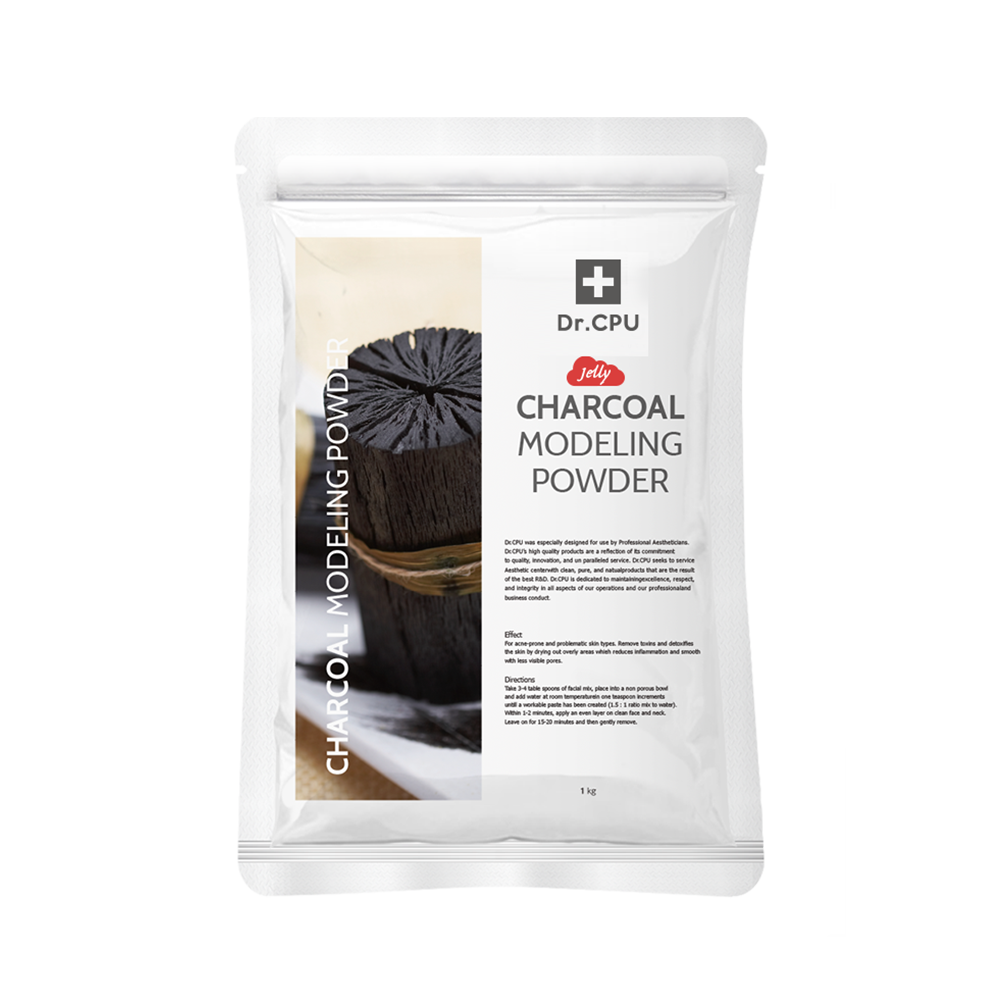 Dr. CPU Jelly Modeling Powder _ Charcoal (Soothing & Purifying) 1kg _ For oily and troubled skin – Absorbs excess sebum and clears pores with charcoal _ Made in Korea