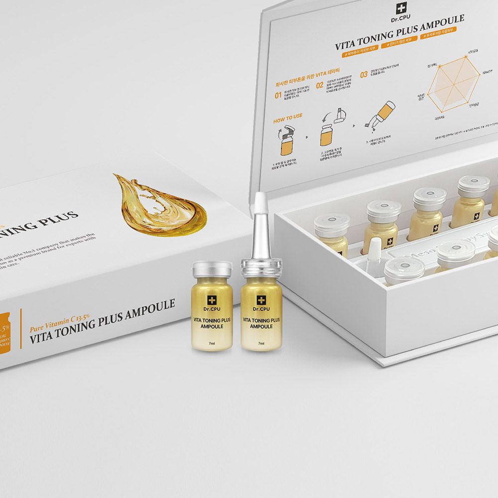 Dr. CPU Vita Toning Plus Ampoule 1box – Real Pure Vitamin C, a Functional Whitening Ampoule That Revitalizes Your Skin – Made in Korea