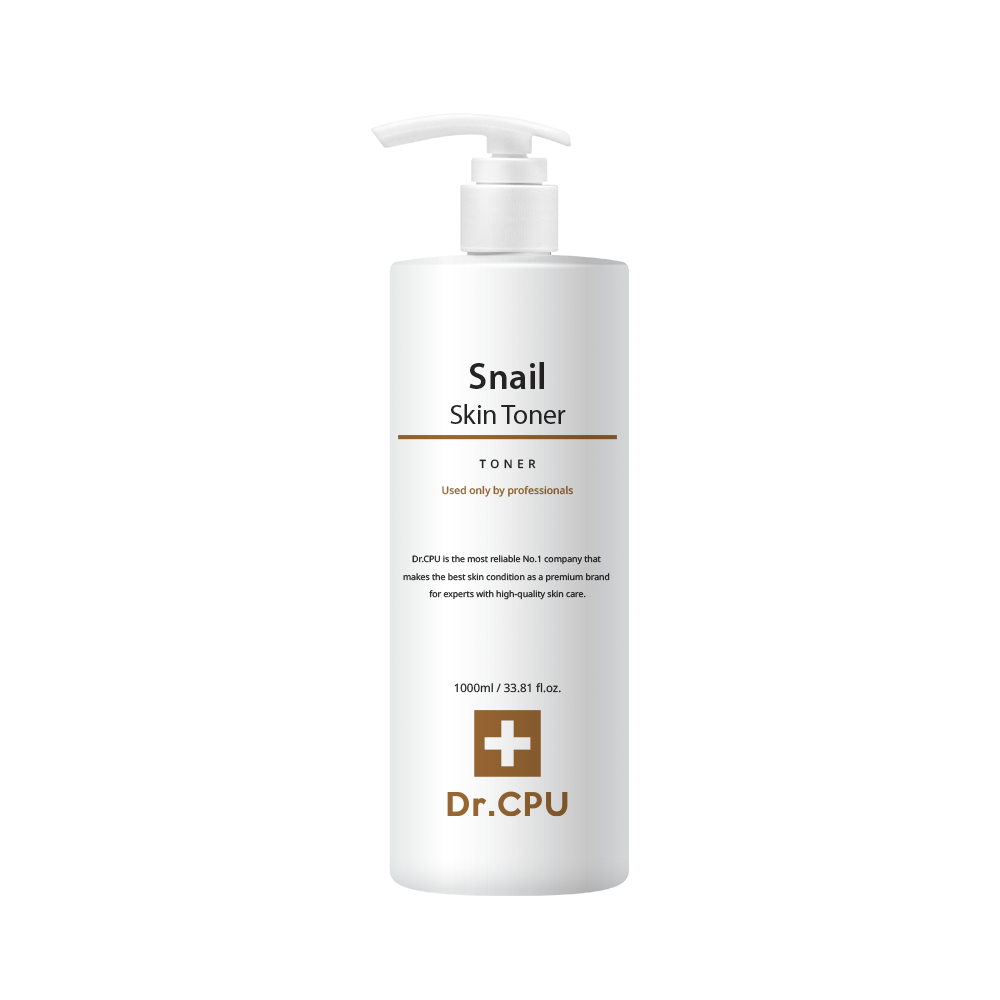 Dr. CPU Snail Skin Toner 1000ml _ Strengthen the Skin Barrier with Snail Mucin · Deep Hydration & Firm Elasticity Care