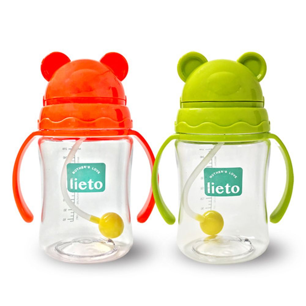 Lieto_Baby] Weighted Straw Trainer Cup for Baby, 300ml, Pink