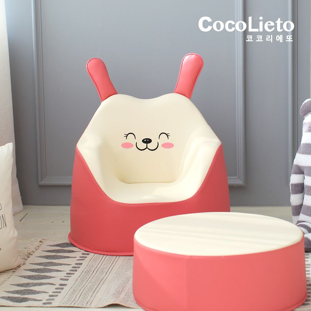 [Lieto Baby] COCO LIETO Premium Character Baby Sofa for 1 Person, Pink Comb_ for 1 Person, Non-toxic Material, Baby Chair_Made in Korea