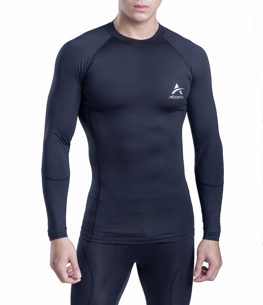 ACCIPIO]Compression Long Sleeve Shirts for Men Base Layer Top Cool
