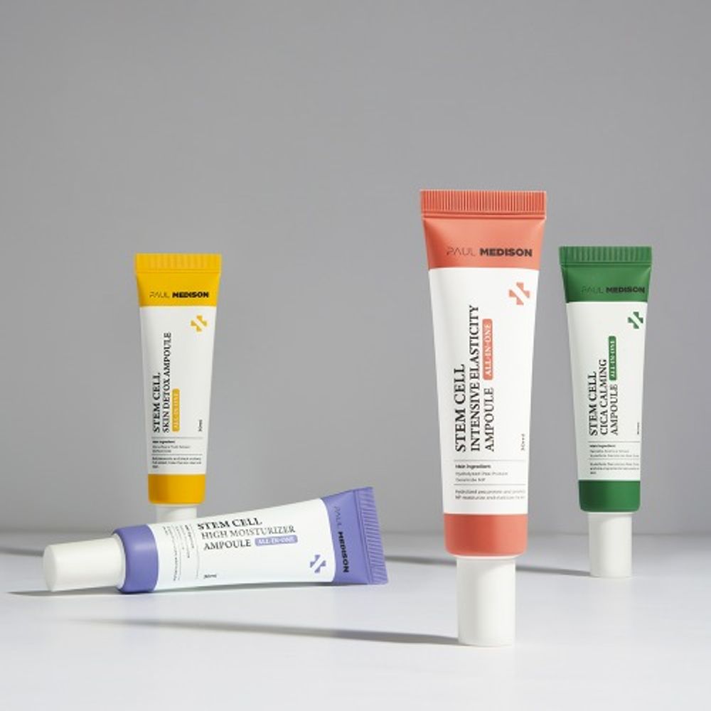 [PAUL MEDISON] Stem Cell All-in-One Ampoule 30ml – 4 Types for Intensive Care: Moisturizing · Calming · Detox · Firming, Made in Korea