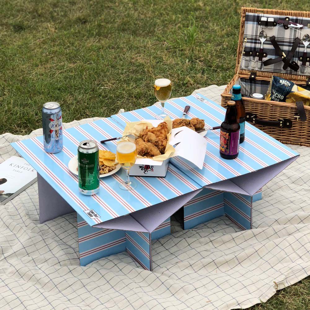 Box Partner] Color Picnic Table Festival Foldable Multi-Use Paper Box Table