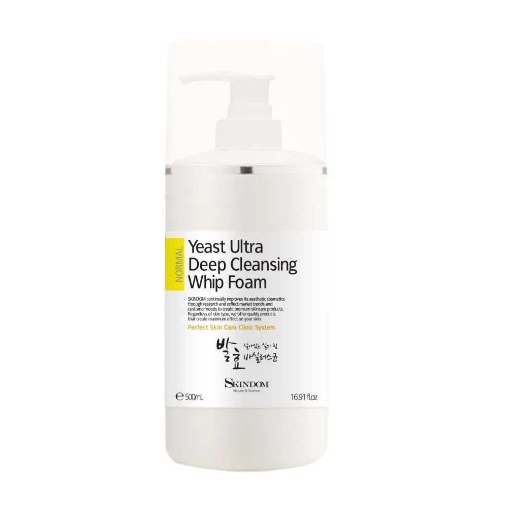 SKINDIM Yeast Ultra Deep Cleansing Whip Foam 500ml Fermented Gentle Facial Cleanser _ Made in Korea