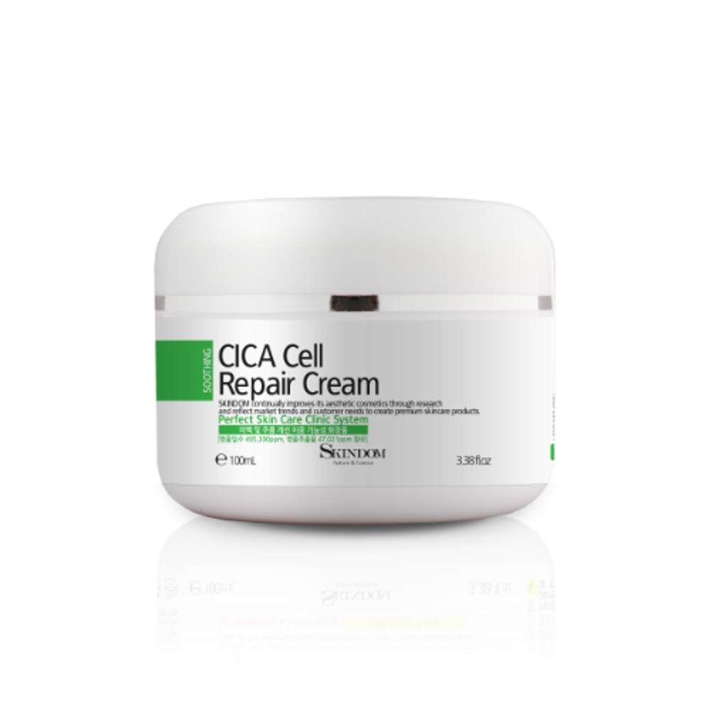SKINDOM Cica Cell Repair Cream 100ml Centella Madecassic Acid Calming Moisturizer Brightening Anti-Wrinkle Care _Made in Korea