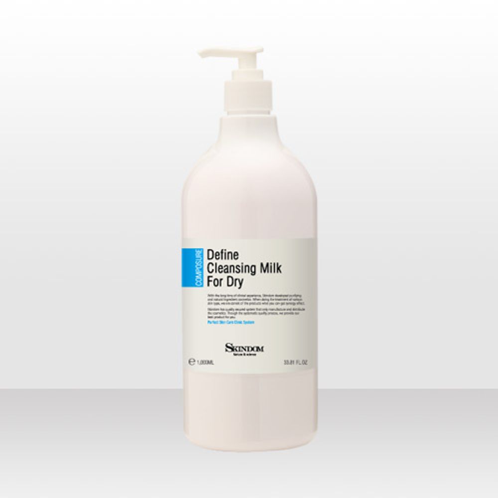 [Skindom Define Cleansing Milk for Dry 1000ml_ Green Tea Extract, All Skin Types, Hypoallergenic, Mild Formulation, 1st Cleanser_Made in Korea