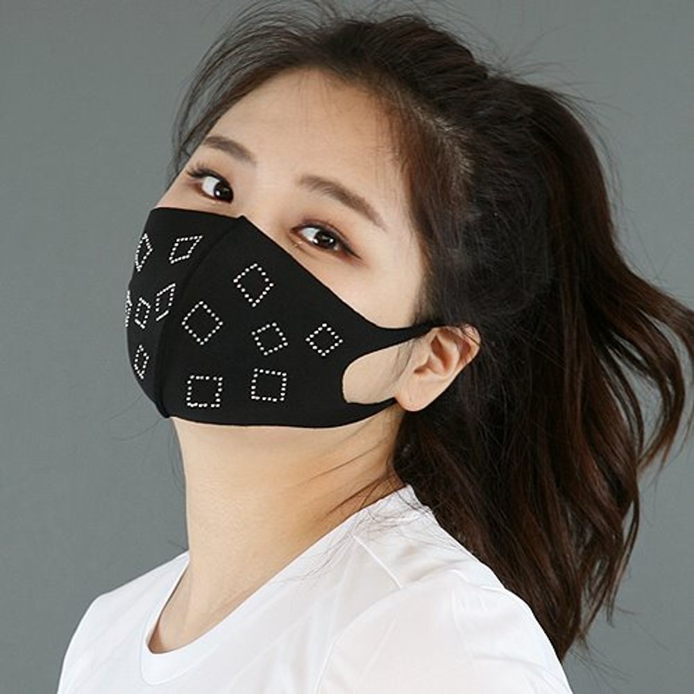 [NICEKOREA] Jurasil Fashion Mask, Square Cubic_Anti-bacterial 99.9%, Celebrity Mask, Washable Fabric Mask _ Made in KOREA