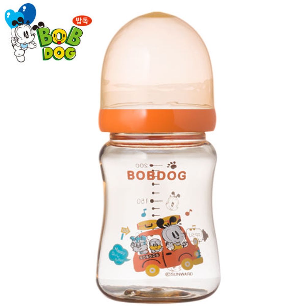 IBYEOL Friends Little Bob Dog Premium PPSU Baby Feeding Bottle 200ml  Anti-Colic No-Nipple Newborn Essentials ORANGE_ Made in KOREA