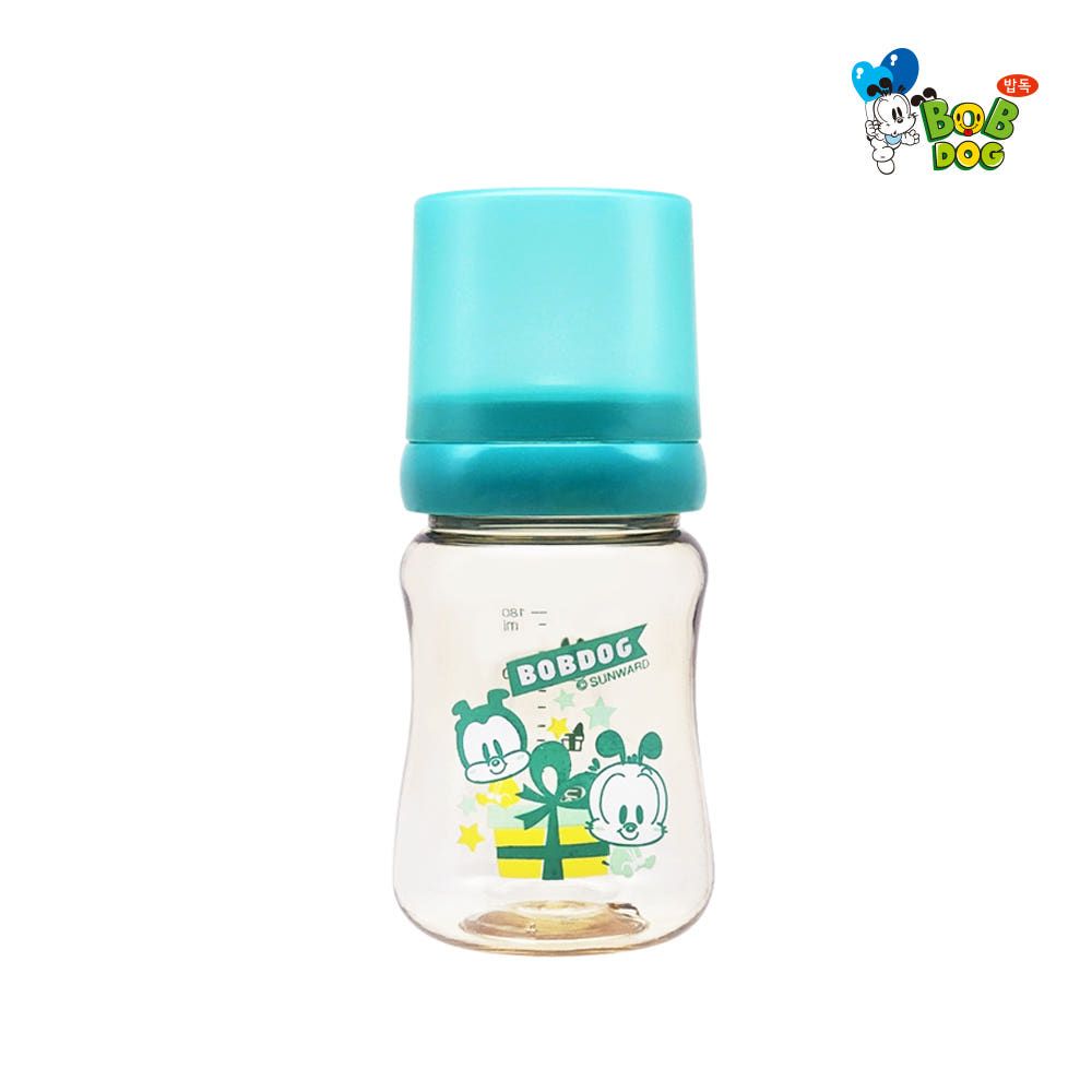 IBYEOL Friends BOBDOG Premium PPSU Baby Feeding Bottle 180ml Lightweight Durable Heat Resistant BPA Free Safe MINT _ Made in KOREA