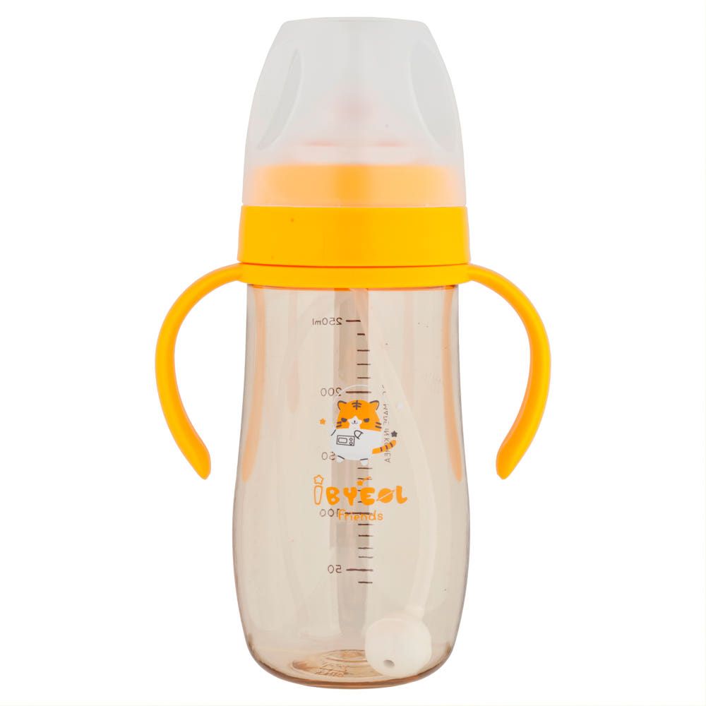 IBYEOL Friends New Premium PPSU Weighted Straw Cup 260ml for Toddlers Anti-Colic Leak-Proof BPA-Free Safe MANGO _ Made in KOREA