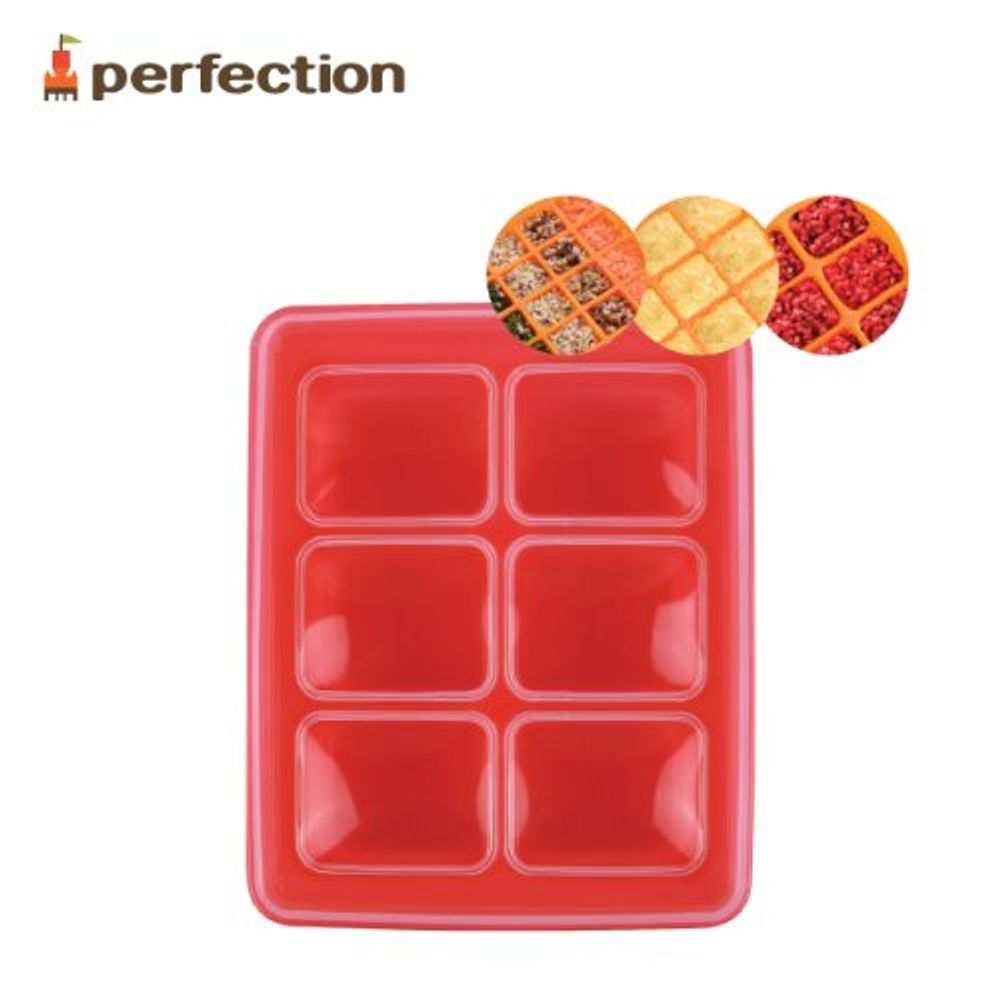 [PERFECTION] Silicon Multi Cube Container, 6, Red _ For Baby Foods, Foods Cube, Ice Cube _ Made in KOREA