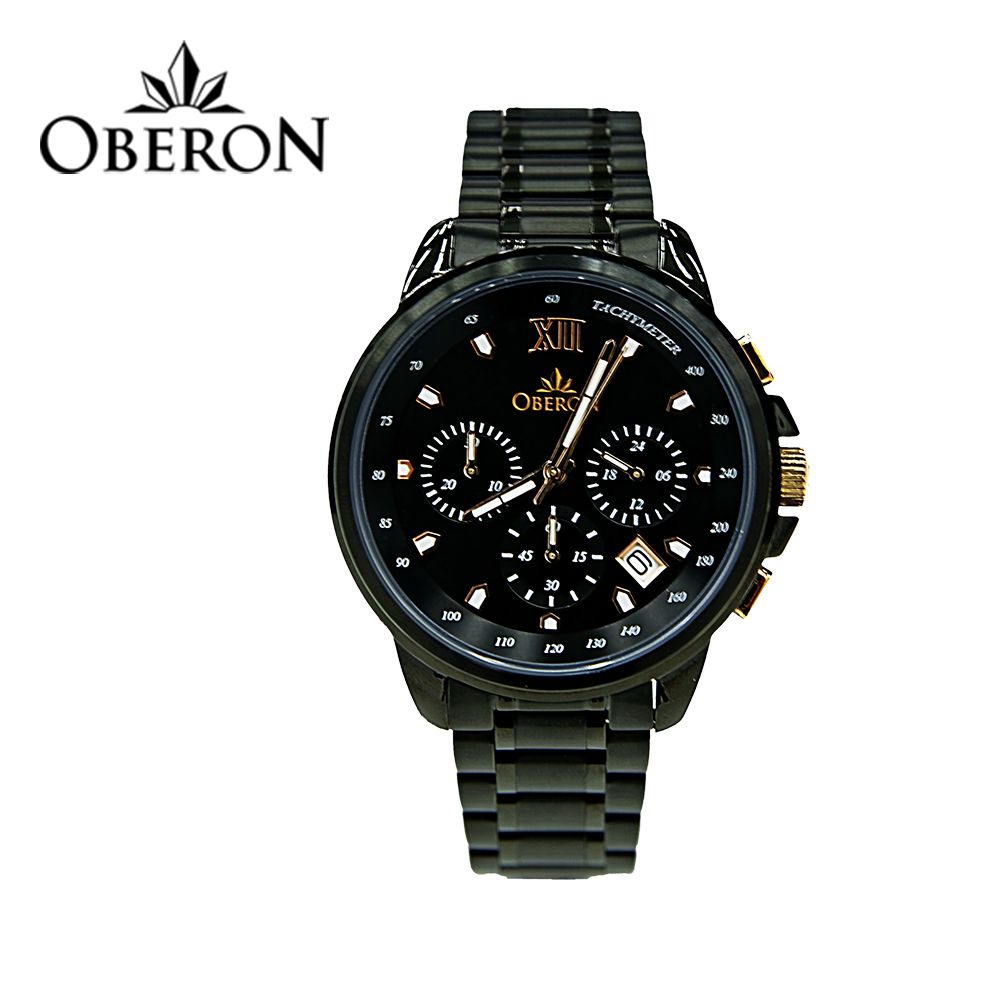 [OBERON] OB-915 BKBK _ Fashion Business Men's Watches, Cronograph, 3 ATM Waterproof, Japan Movement