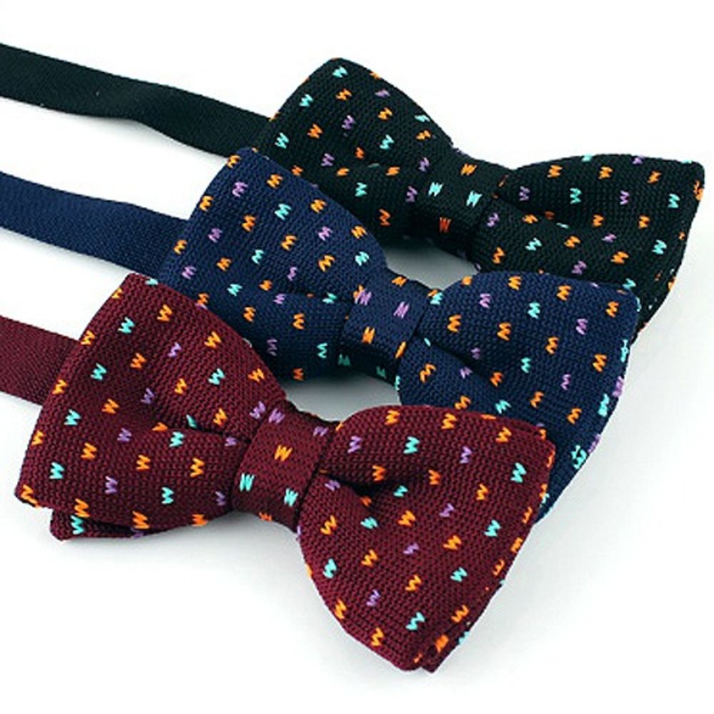 MAESIO BOW7019 Bow Tie – Business, Office Look, Tuxedo, Solid Knit for Wedding & Party _ Made in KOREA 