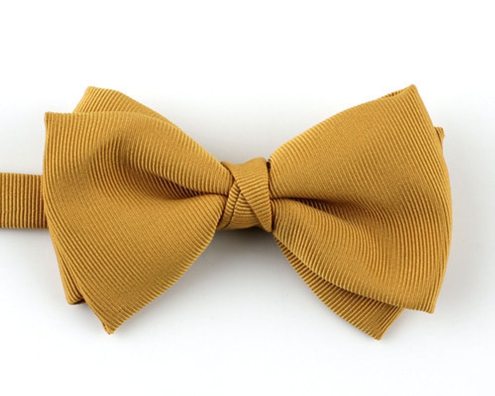 [MAESIO] BOW7251 BowTie Solid Mustard_ Pre-tied bow ties Formal Tuxedo for Adults & Children, For Men Boys, Business Prom Wedding Party, Made in Korea