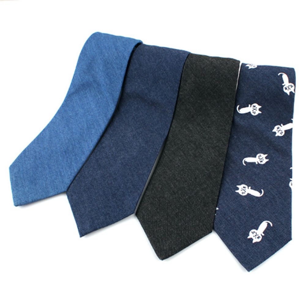 [MAESIO] KCT0009 Fashion Denim Necktie 8cm 4Color _ Men's Ties Formal Business, Ties for Men, Prom Wedding Party, All Made in Korea