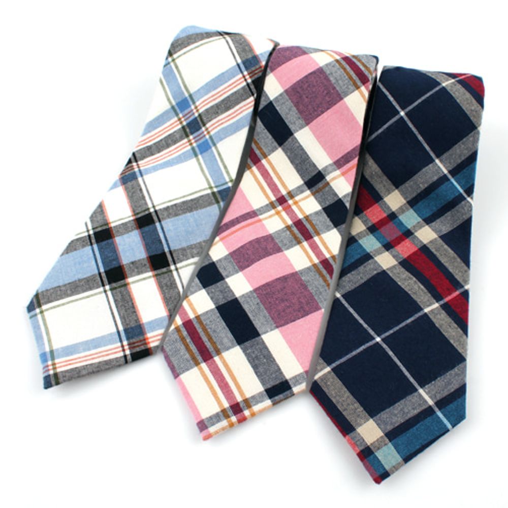 [MAESIO] KCT0016 Fashion Check  Necktie 8cm 3Color _ Men's Ties Formal Business, Ties for Men, Prom Wedding Party, All Made in Korea