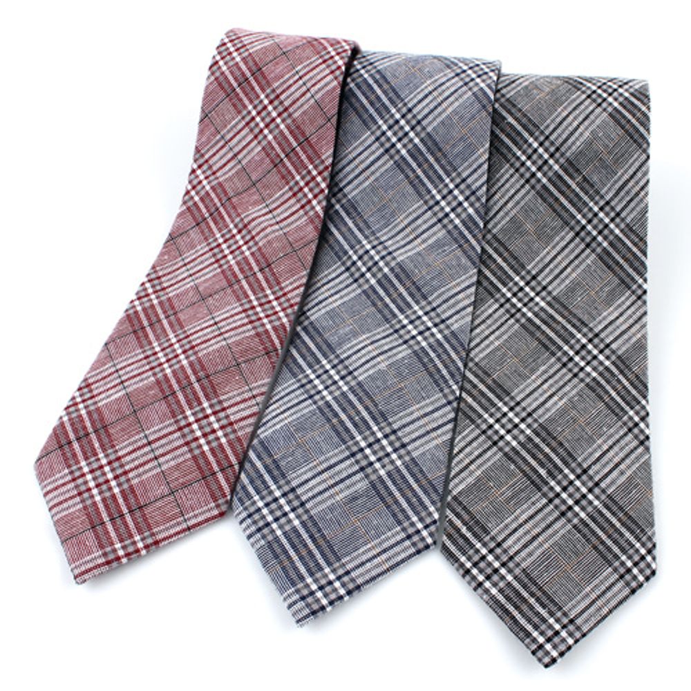 [MAESIO] KCT0043 Fashion Check Necktie 8cm 3Color _ Men's Ties, Formal Business, Ties for Men, Prom Wedding Party, All Made in Korea