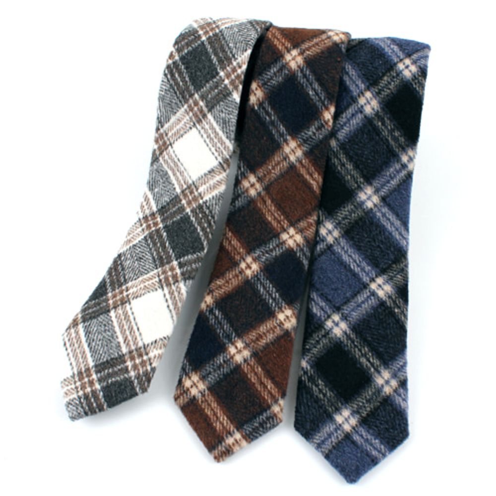 [MAESIO] KCT0165 Fashion Check Slim NeckTie 6cm 3Color _ Men's Tie, Business Office Look, Wedding Party,Made in Korea,