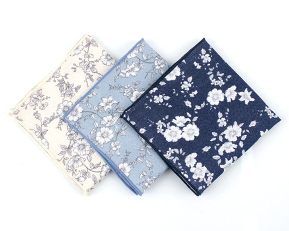 [MAESIO] KHC8043 Handkerchief Floral design_ Men's Handkerchief Mens Pocket Squares, Made in Korea
