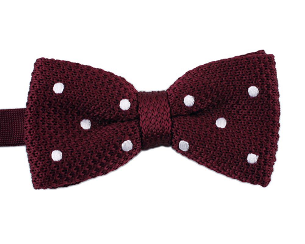 [MAESIO] BOW7190  BowTie Dot  Knit  Redwine _ Pre-tied bow ties Formal Tuxedo for Adults & Children, For Men Boys, Business Prom Wedding Party, Made in Korea