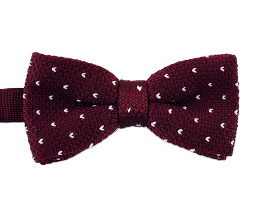 [MAESIO] BOW7193 BowTie  Dot  Knit  Redwine _ Pre-tied bow ties Formal Tuxedo for Adults & Children, For Men Boys, Business Prom Wedding Party, Made in Korea