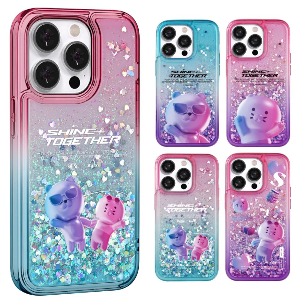 [S2B] Kakao Friends Shine Together Glitter Case-Smartphone Bumper Neon Bling iPhone Galaxy Case-Made in Korea