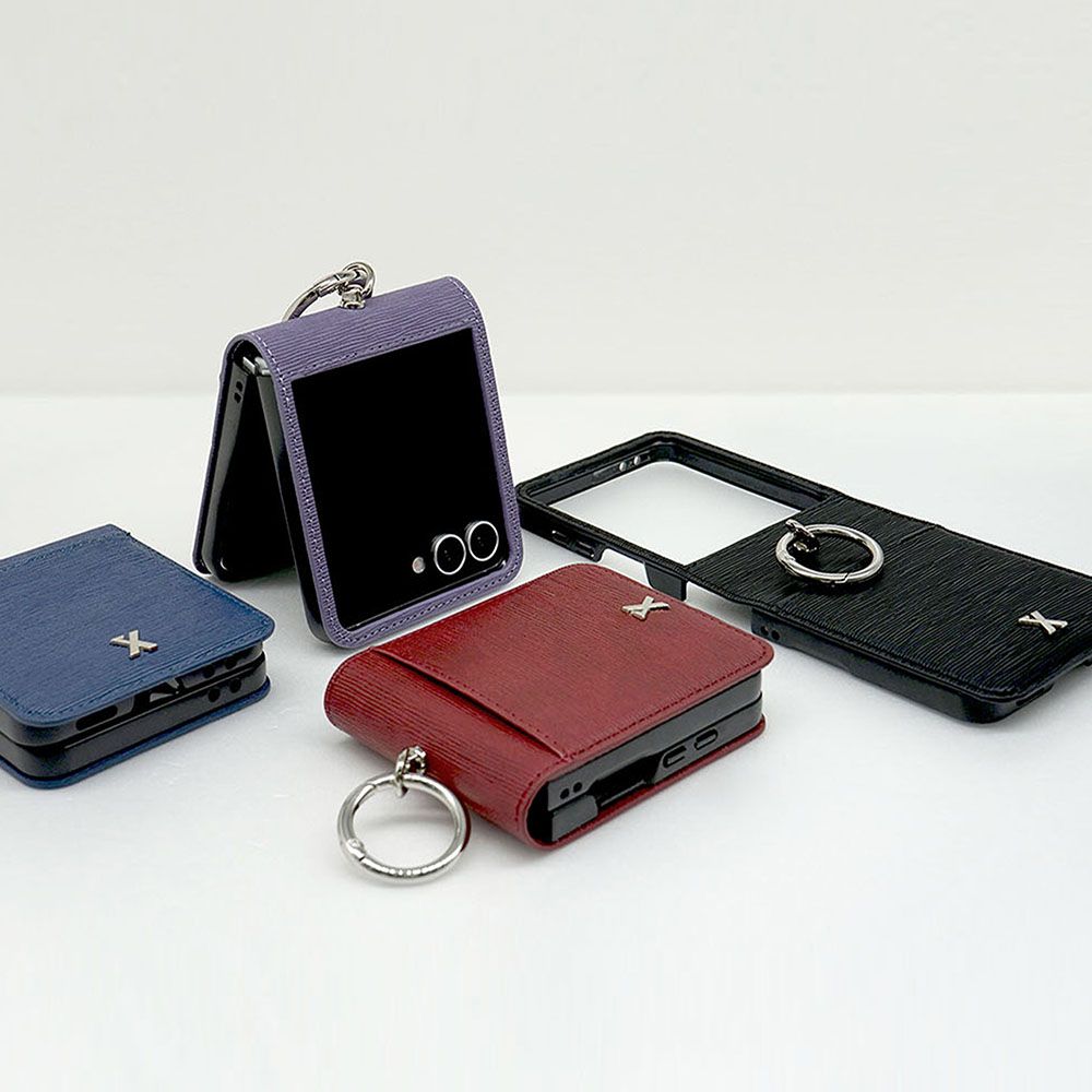 S2B Zexy Eppie Diary Case Samsung Galaxy Z Flip7 – Camera Cutout, Easy Finger Ring, Card Pocket, Anti-Detachment Sticker Included - Made in Korea