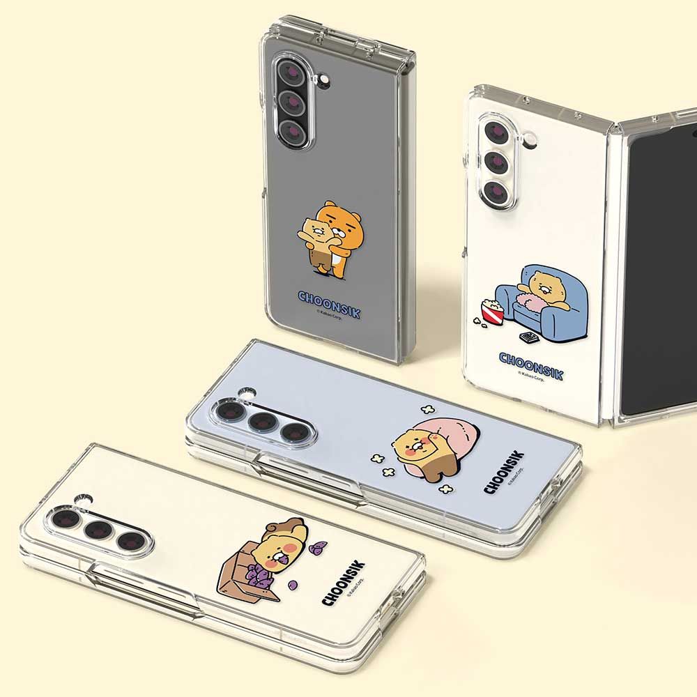 [S2B] Kakao Friends CHOONSIK Galaxy Z Fold5 Clear Slim Case-Smartphone Bumper Camera Guard iPhone Galaxy Case-Made in Korea