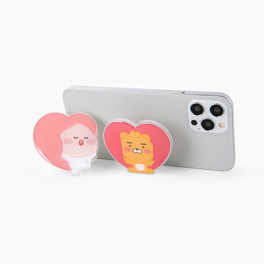 [S2B] KAKAOFRIENDS Little Friends SweetHeart StandTok _RYAN APEACH, Pop Grip, Smartphone Grip Holder, Compatible with All Smartphone Cases, with iPhone, Samsung Galaxy, Tablet