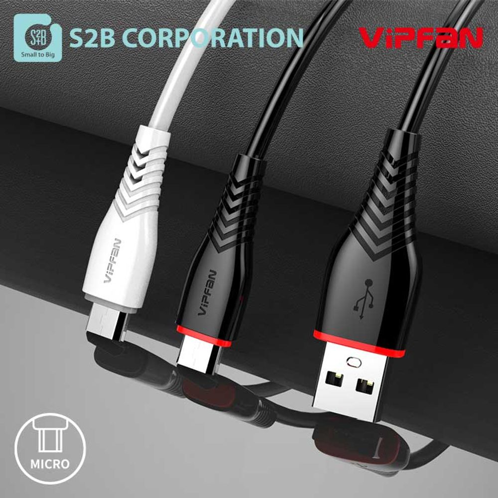 [S2B] VIPFAN X1 Fast Charging Cable_Micro USB, 8-pin, Type-C, Fast Charging, Charging/Data Transfer Simultaneous _Made in Korea