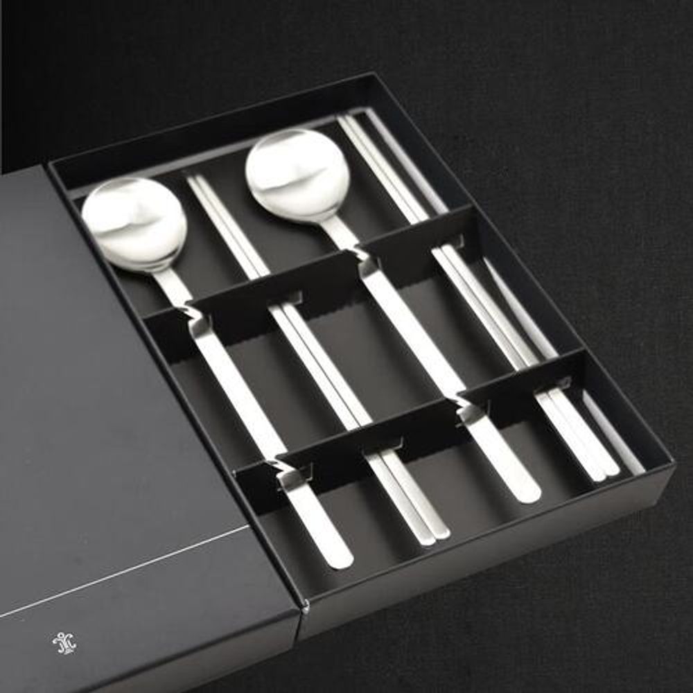 [HAEMO] Ari Matte Spoon & Chopstick 2Set – Premium Stainless Steel, Simple Yet Elegant Design, Made in Korea