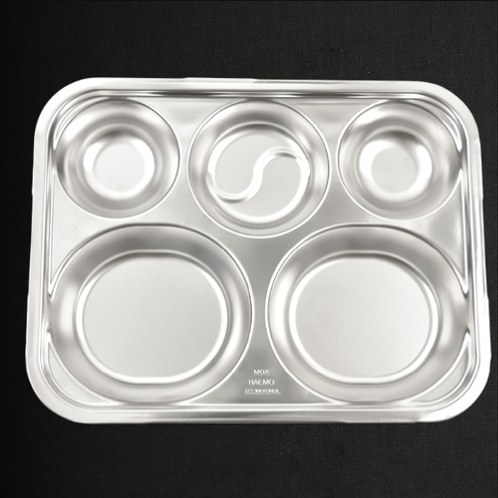 [Haemo] Durable Kids Suction Plate “Taegeuk” – Safe & Hygienic Stainless Steel Mealtime Tray, Made in Korea