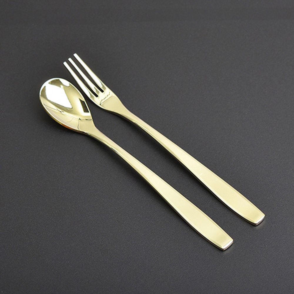 [HAEMO] Miller Titanium Teaspoon & Fork – Simple and Elegant Curved Design, Premium Stainless Steel, Made in Korea