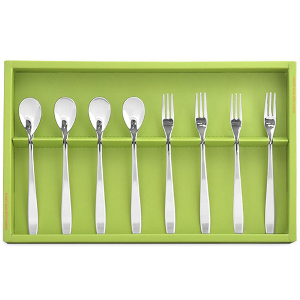 [HAEMO] Miller Teaspoon & Fork 8P SET – Simple and Elegant Curved Design, Premium Stainless Steel, Made in Korea