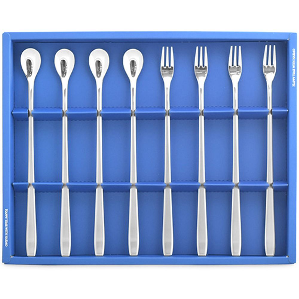 [HAEMO] Miller long Teaspoon & Fork 8P SET– Simple and Elegant Curved Design, Premium Stainless Steel, Made in Korea