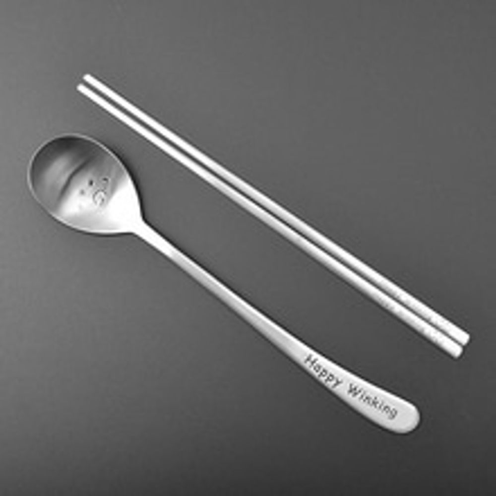 [HAEMO] Curve Adult Spoon Chopsticks Set _ Reusable Stainless Steel, Korean Chopstick Spoon, Tableware _ Made in KOREA