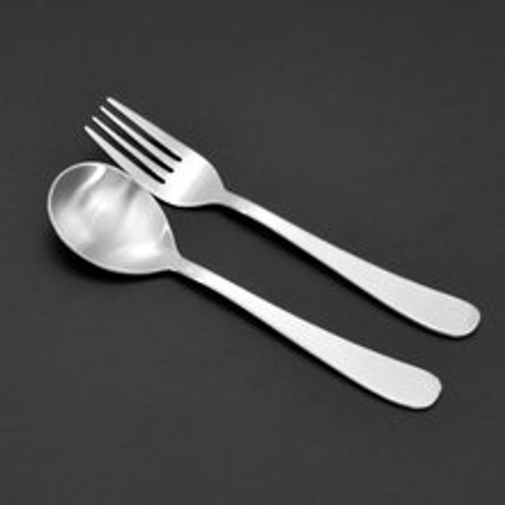 [HAEMO]  Curve Children's Spoon & Fork _ Reusable Stainless Steel Korean Chopstix Spoon Tableware Home, Kitchen or Restaurant
