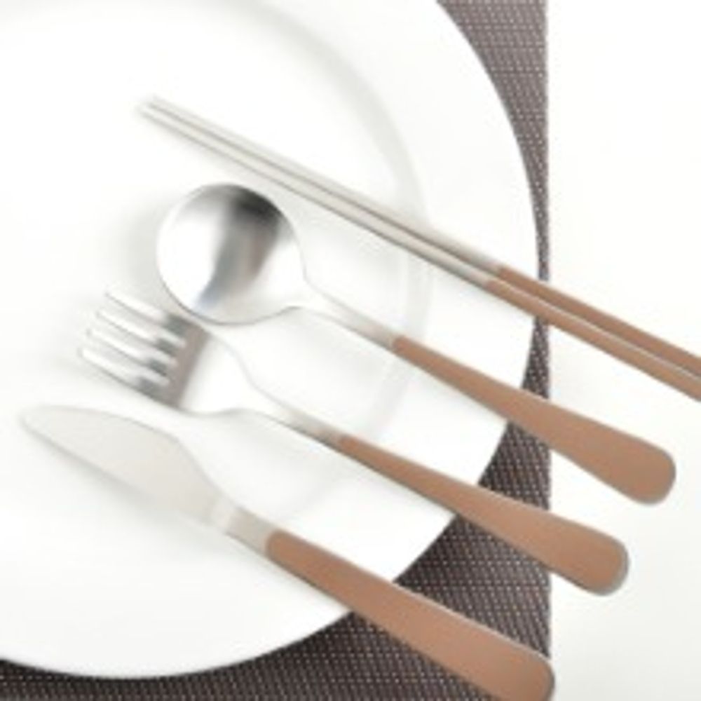[HAEMO] Bonitto matte, Spoon, Fork, Knife, Chopsticks (Brown) _ Reusable Stainless Steel, Korean Chopsticks _ Made in KOREA