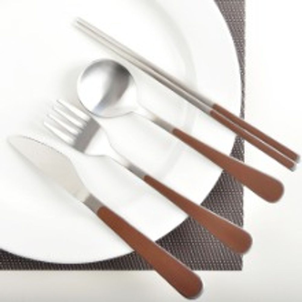 [HAEMO] Bonitto matte, Spoon, Fork, Knife, Chopsticks (Chocolate) _ Reusable Stainless Steel, Korean Chopsticks Spoon _ Made in KOREA