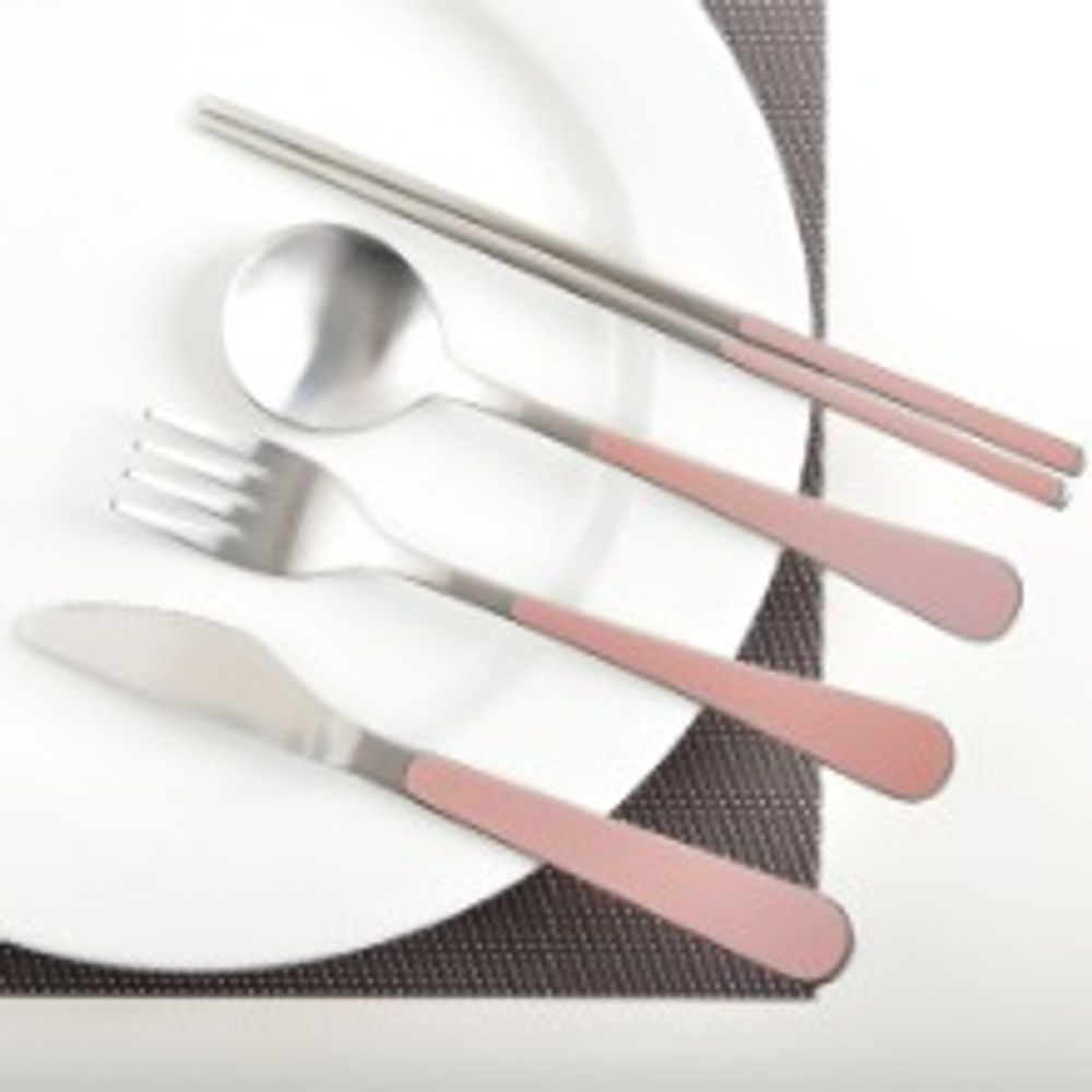 [HAEMO] Bonitto matte (Light Pink) _ Reusable Stainless Steel Korean Chopsticks Spoon Tableware Home, Kitchen or Restaurant