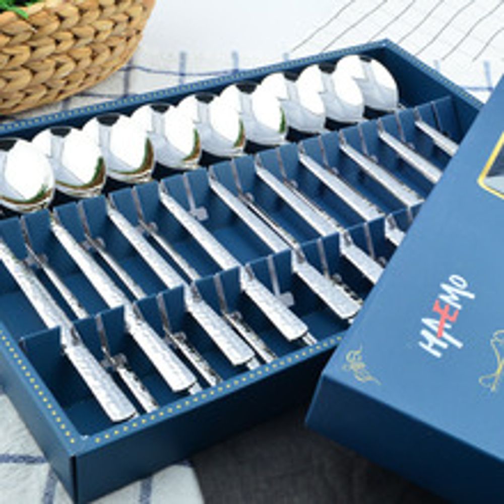 [HAEMO]Hammer Spoon Chopsticks 10Set_ Reusable Stainless Steel Korean Chopstix Spoon Tableware Home, Kitchen or Restaurant