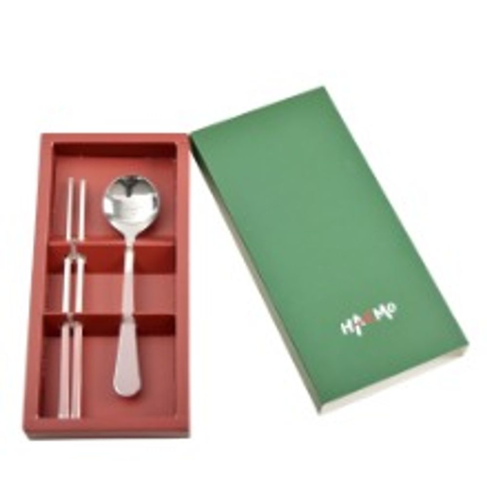 [HAEMO] Bonitto _ Light Pink, Spoon & Chopsticks, 1 Set_ Reusable Stainless Steel, Korean Chopsticks Spoon _ Made in KOREA