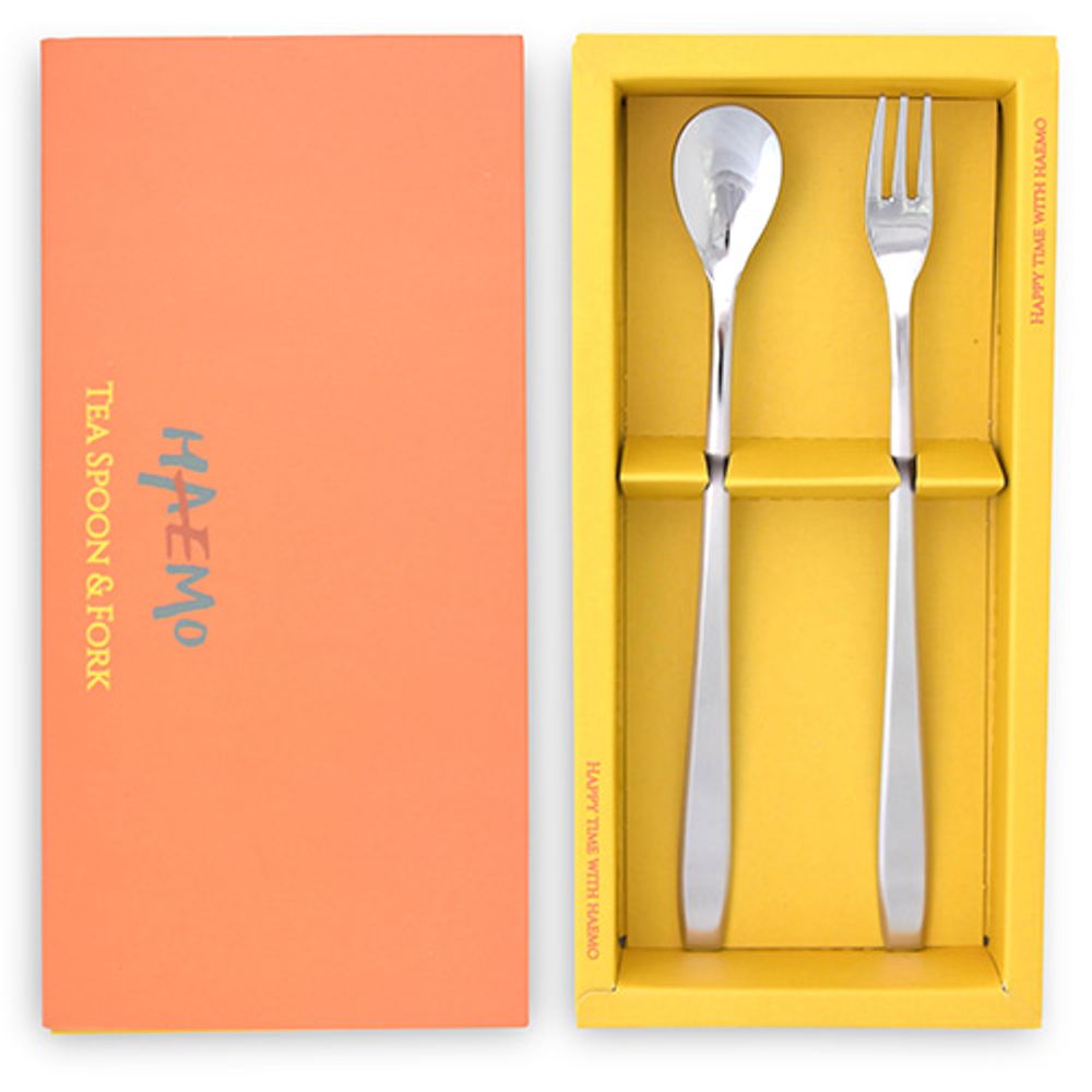[HAEMO] Miller middle teaspoon & tea fork, 2P Set _ Reusable Stainless Steel, Kitchenware _ Made in KOREA