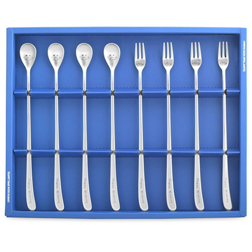 [HAEMO] Happy Winking long Teaspoon & Tea-fork, 8P Set _ Reusable Stainless Steel, Tableware _ Made in KOREA