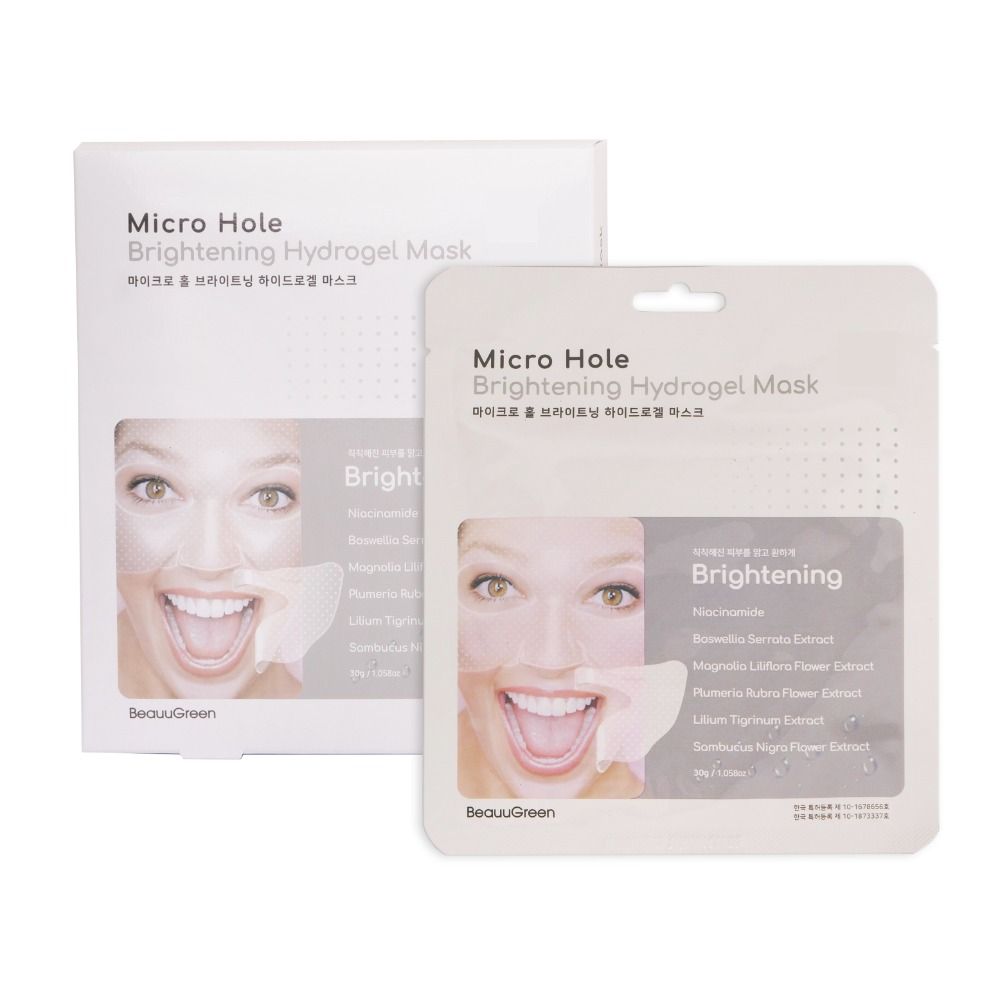 [BEAUUGREEN] Microhole Brightening Hydrogel Mask (1ea)_High moisturizing, high nutrition, skin protection, skin elasticity, soothing, whitening, collagen-contained, functional cosmetics_Made in Korea