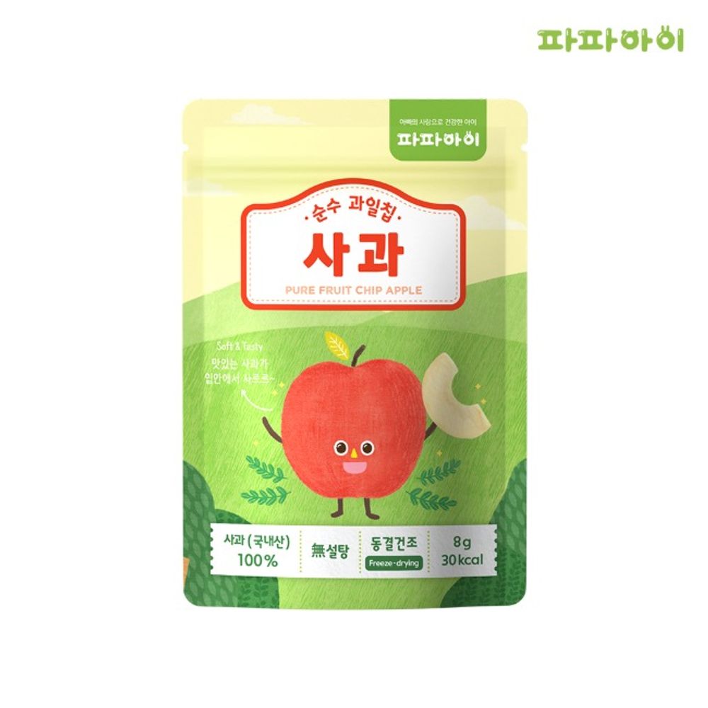 Papa Eye freeze-dried apple fruit chips baby children's snacks_papa eye, freeze, dried chips, baby, children, snacks, fresh fruit, natural ingredients_Made in Korea