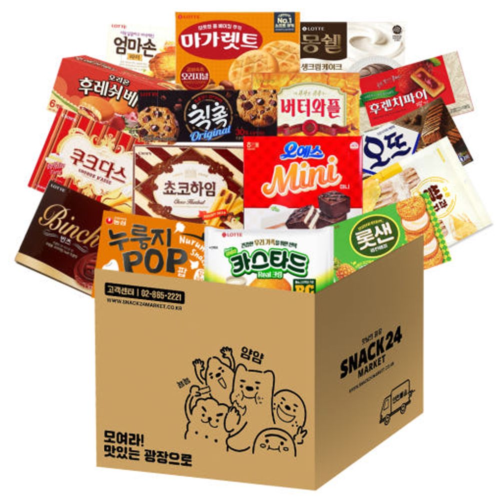 [Wefun] Snack24 Popular Snack Pantry & Office Mega Box 16P – Best-Value Group & Gift Snack Set _ Made in Korea